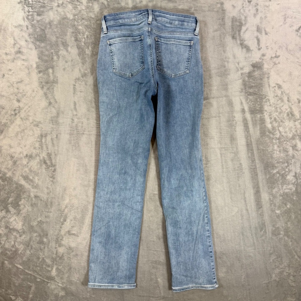 NYDJ Marilyn Straight Leg Jeans Women's Size 4P Light Wash Blue Denim Lift Tuck - Picture 2 of 7